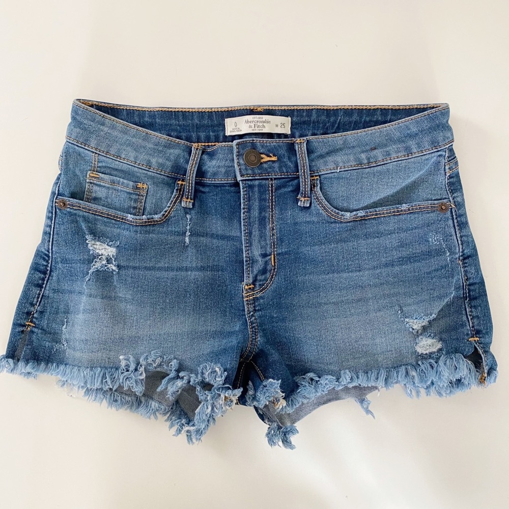 Abercrombie & Fitch Denim Cut Off Jean Shorts 25